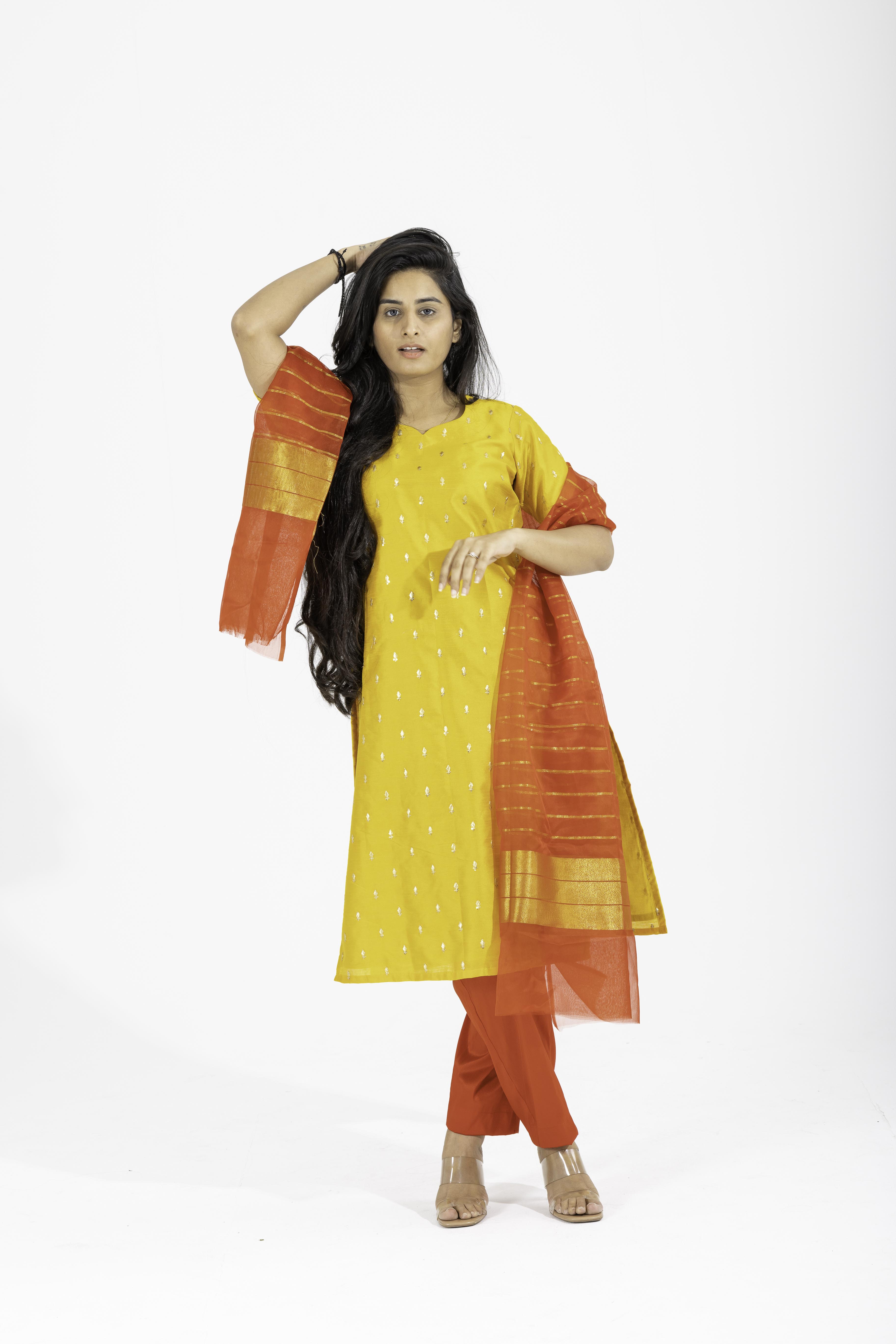 Ethnic Wear Yellow Colour Jumpsuit for Women - Ethnic Race